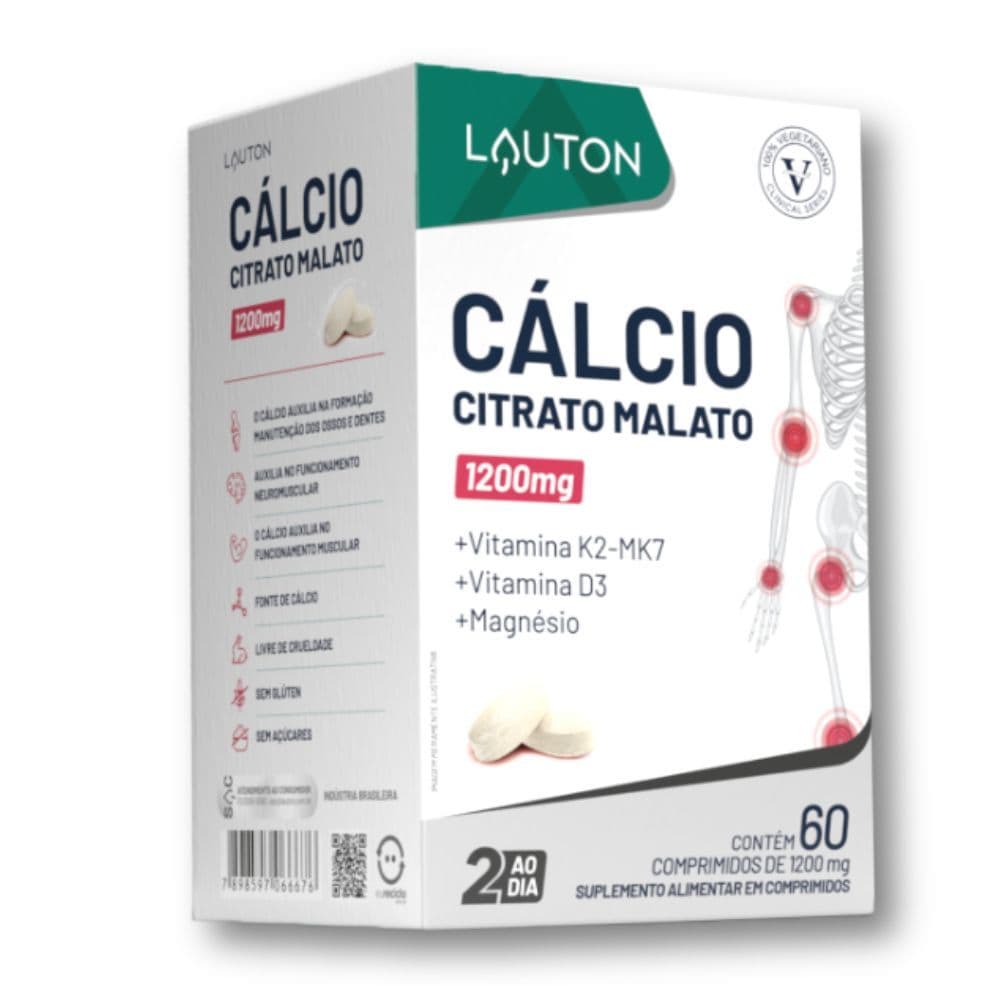 Calcitrax Calcio Citrato Malato Enriquecido com Vitaminas Lauton Premium - 60 comprimidos