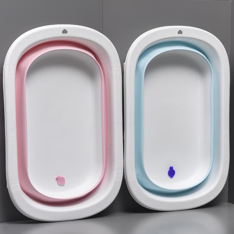 Banheira de Bebe Com Suporte Infantil Dobrável Viagem Portátil Bebê Dobrável Silicone