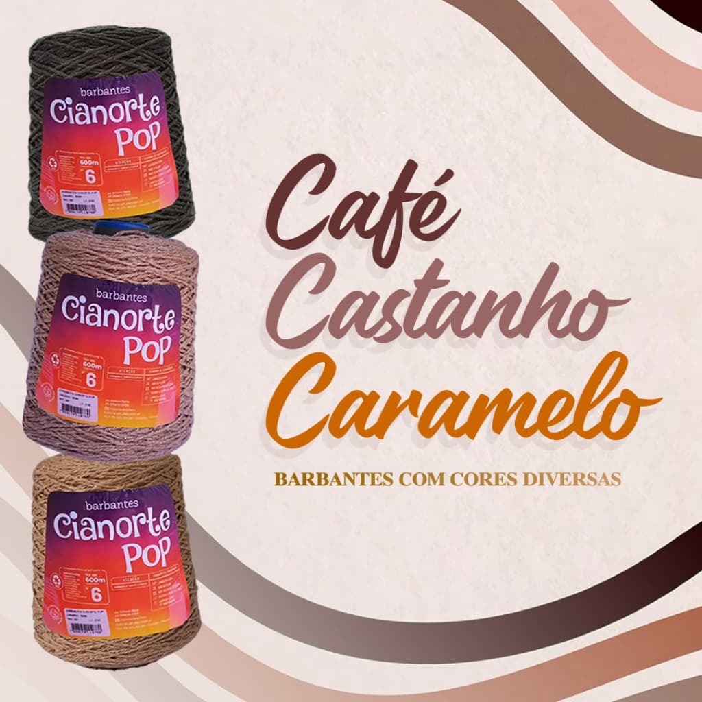 Rolo Barbante Número 6 Colorido 600 Metros Cianorte Pop Para Crochê Artesanato Tricô Macramê n6 em Promoção Barato um