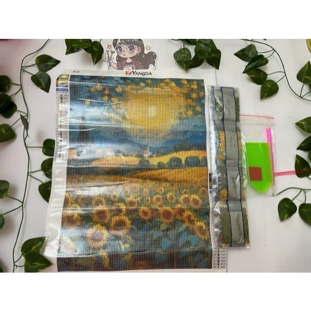 Pintura de diamante Van Gogh Girassol  5D