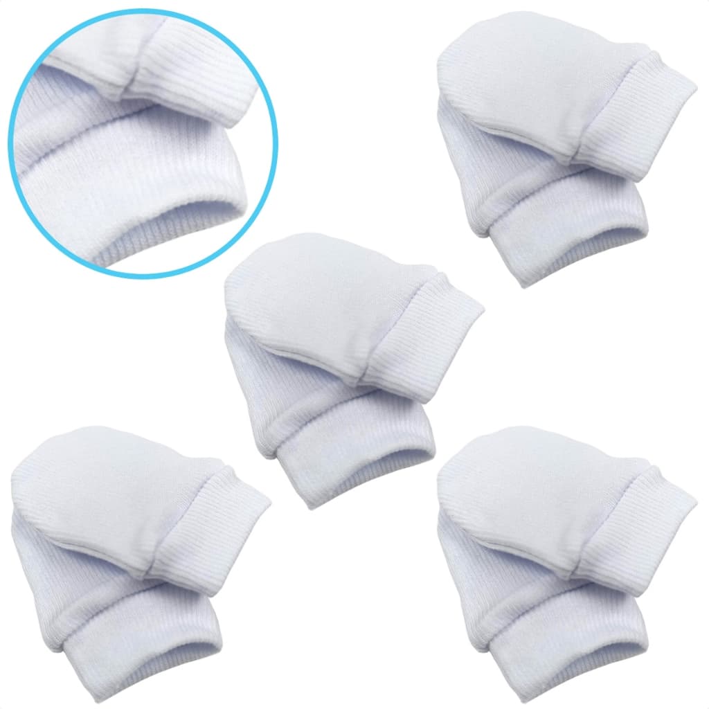 Kit c/ 4 pares Luva Luvinha Branca para Bebê Recém Nascido (4 Pares) Enxoval de Maternidade