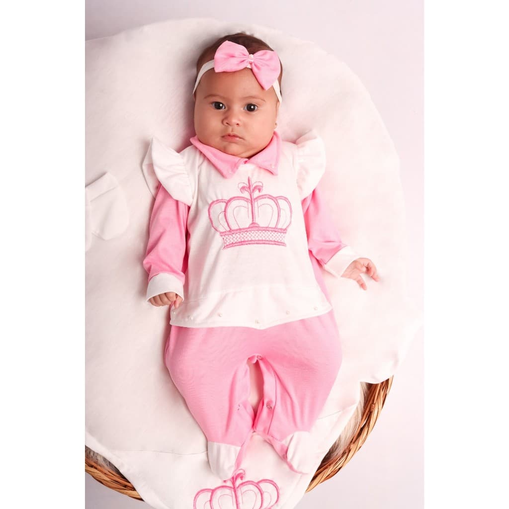 Saída Maternidade Menina e Menino Realeza 04 Peças Roupas de Bebê