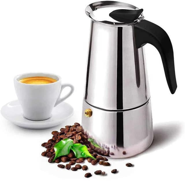 Cafeteira Tipo Italiana Em Inox Café Expresso e Moka 4 / 6 / 9 Xícaras