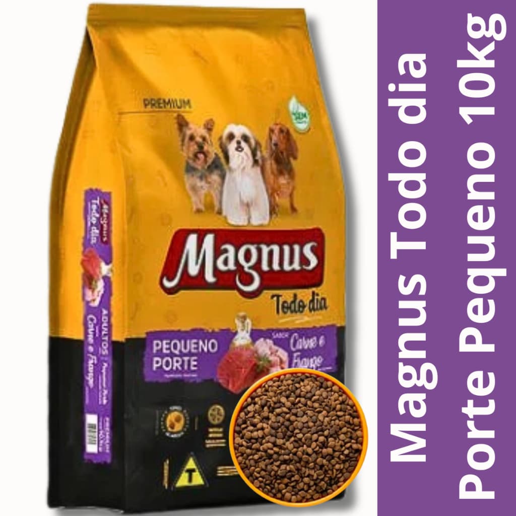 Ração Cachorro Magnus Todo Dia Cão Adulto Raças Pequenas Carne e Frango 10,1 kg