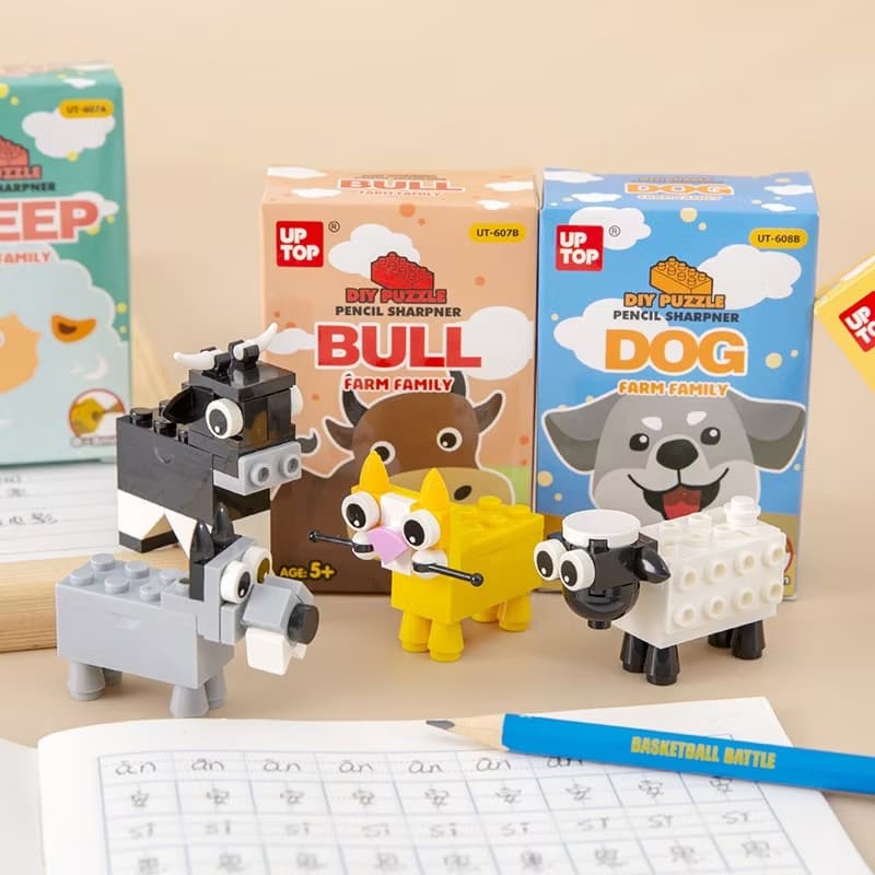 APONTADOR ESCOLAR LEGO DIVERTIDO FOFO CRIATIVO BLOCOS DE MONTAR LEGO BICHOS MENINOS UNISSEX ENVIO ALEATORIO