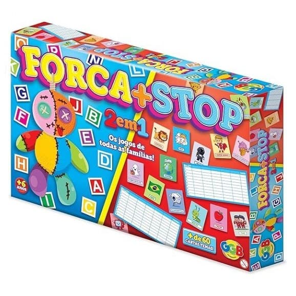 Jogo de Tabuleiro Stop + Forca 2 em 1 – Jogo da Família | GGB Brinquedos