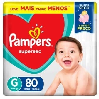 Fralda Pampers Supersec Tamanho G 80 Unidades Descartáveis