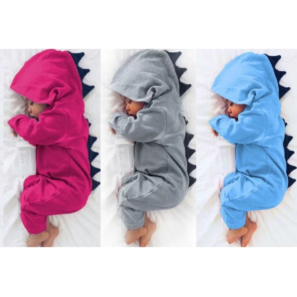 Kit 2 Macacão Dino Baby Roupa Roupinha Dinossauro Bebê Menina Menino