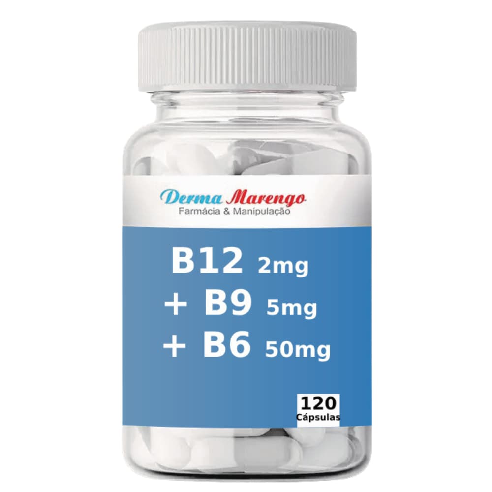 Complexo B Vit B12 (Metilcobalamima) + Vit B6 (Piridoxal Fosfato)  + Vit B9 (Metilfolato) Composto Forma Ativa