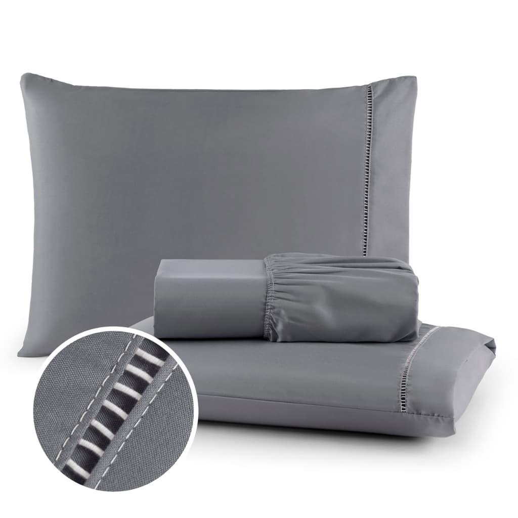 Kit Jogo De Cama Lençol Casal Padrão Queen King Solteiro e Berço Micropercal 400 Fios