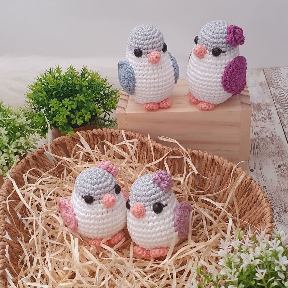 Kit Passarinhos Amigurumi Decoração em Crochê