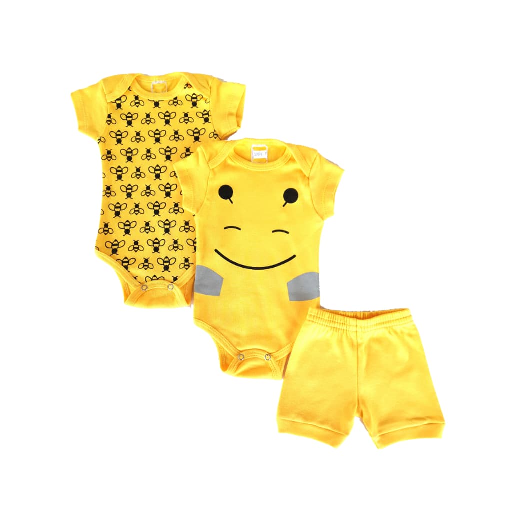 Body bebê CURTO UNISSEX MENINA MENINO 3 PEÇAS Roupa De Bebe Bodie Enxoval 3500