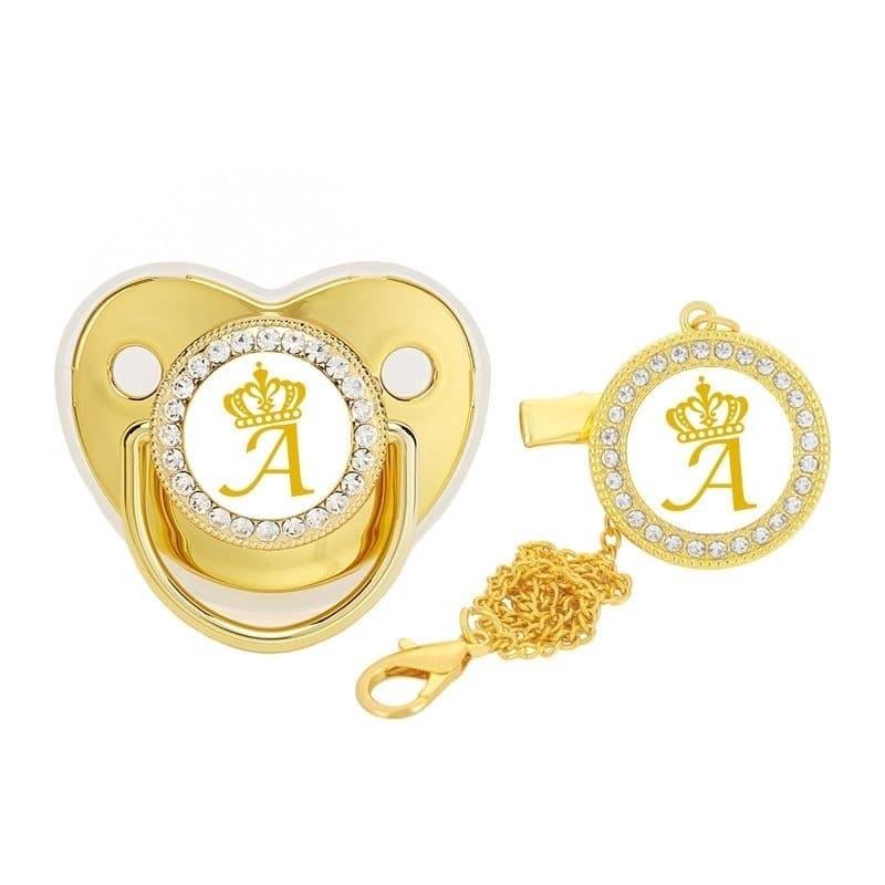 Chupeta personalizada com inicial de nomes com corrente/chupeta luxo chupeta odontotica
