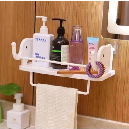 Kit 1 /2 Suporte Prateleira Elefante com Adesivo Alto para Parede, Banheiro, Cozinha, Lavanderia, Shampoo e Sabonete