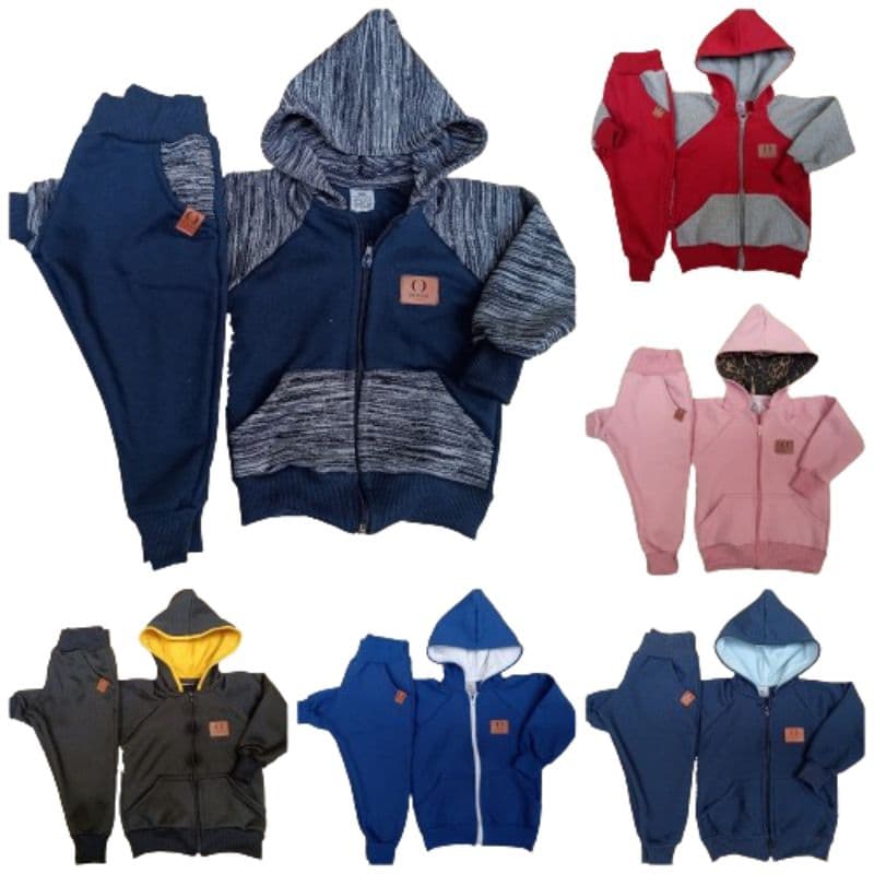 Conjunto de Moletom Bebê e Infantil com zíper para Menino e Menina Ocean VIP