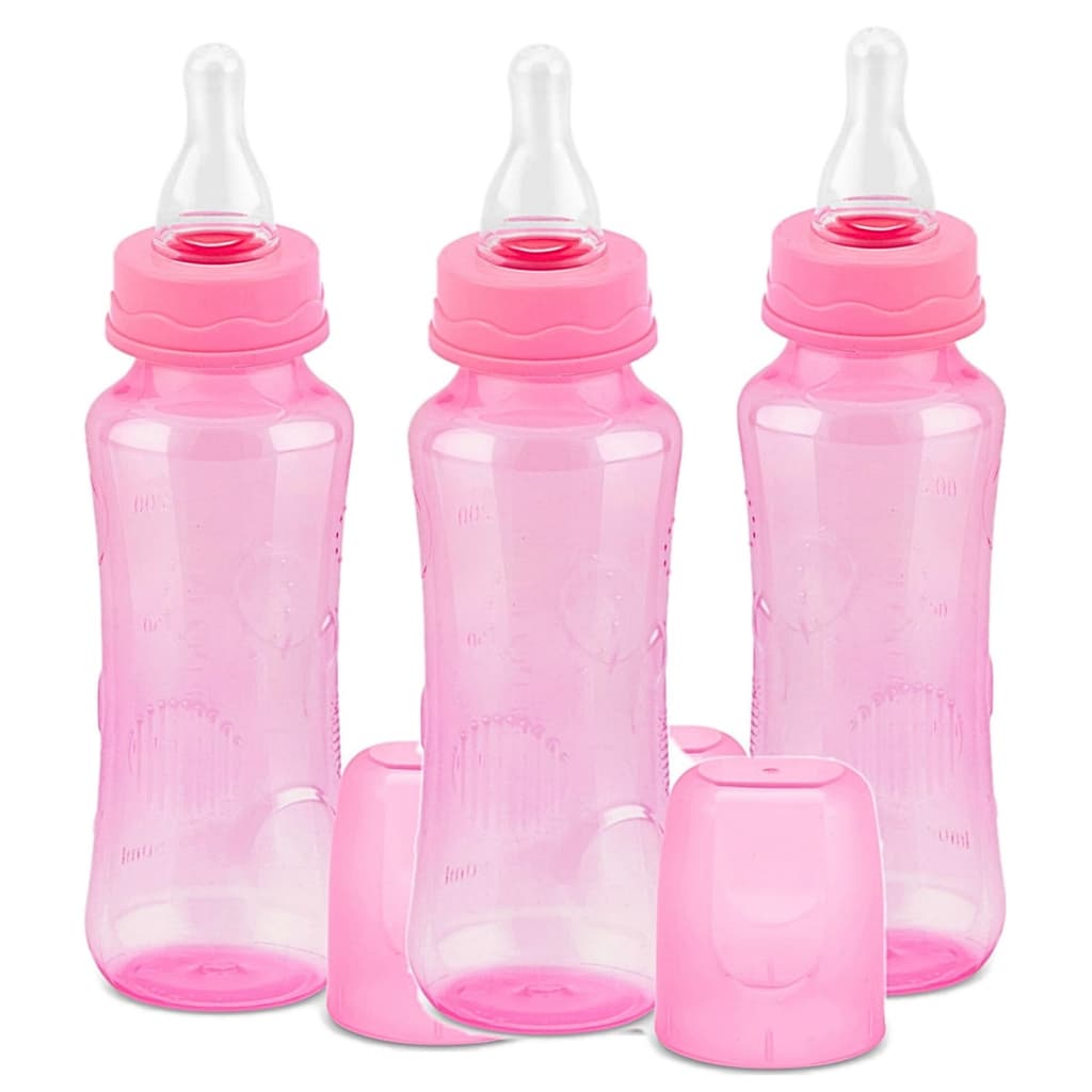 Mamadeira Rosa Barato 3uni P/ Menina 240ml