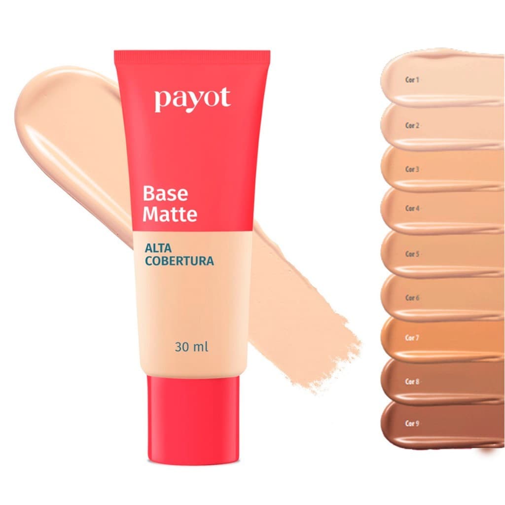 Payot Base Liquida Matte 30ml (Alta Cobertura, Longa Duração) (Mesma Formula da Antiga Base da Boca Rosa)