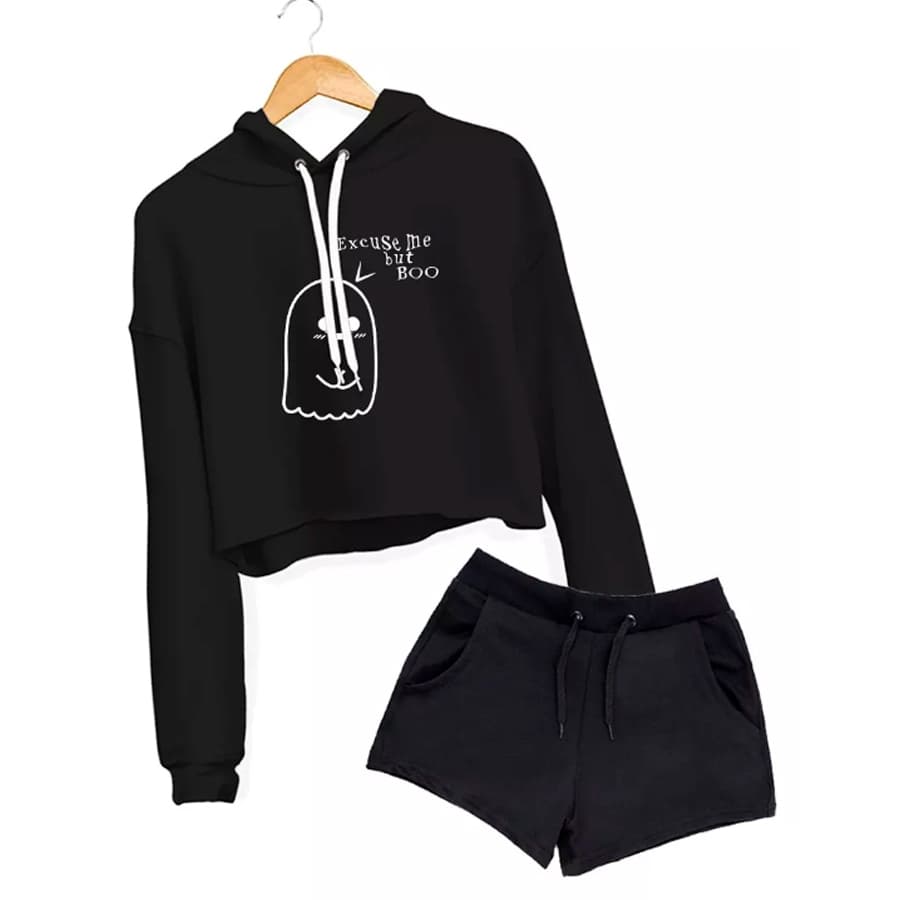 Kit Feminino Fantasminha Cropped e Short Moletom LANÇAMENTO