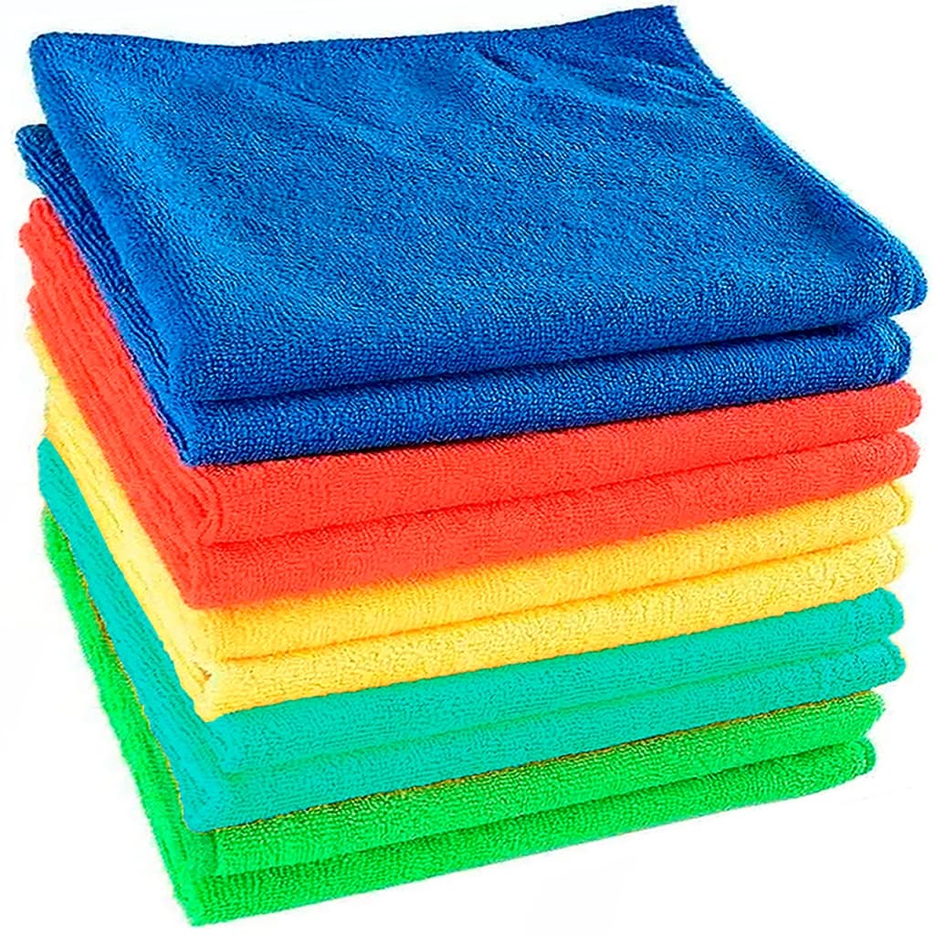Kit 5 Pano Microfibra 35x55cm Limpa Carro Moto Prato Pia Louça Vidro Móveis Limpeza Multiuso