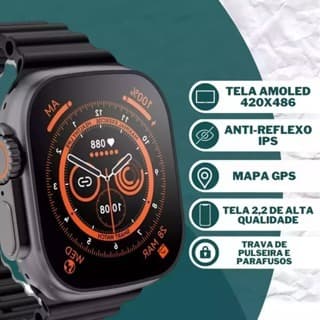 RELÓGIO SMARTWATCH INTELIGENTE HW WATCH SÉRIE 9 CORES ROSA PRATA PRETO FEMININO MASCULINO