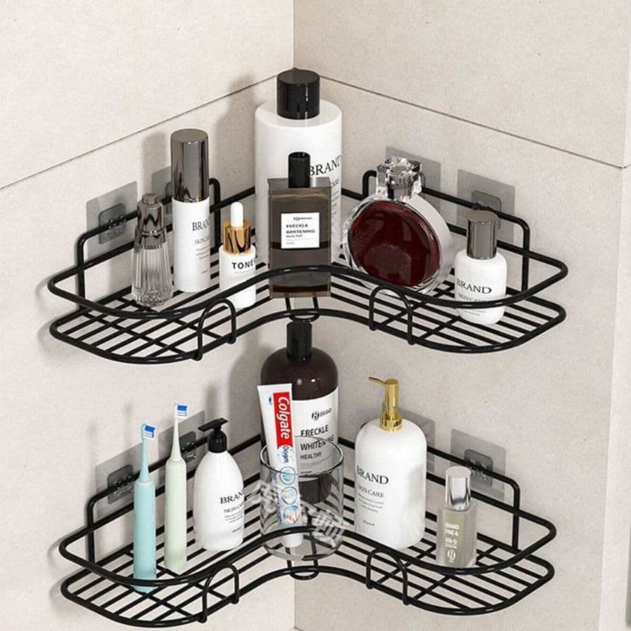 Kit 2 Prateleiras Suporte Alto Adesivos Para Parede Banheiro Cozinha lavanderia Shampoo E Sabonete