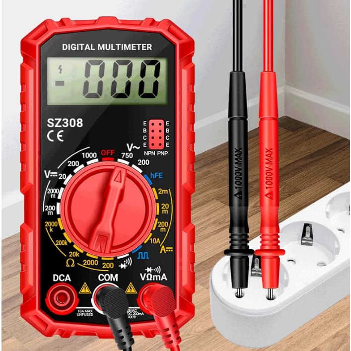 Multimetro amperímetro  usa bateria de 9v  mede hfe injetor de onda quadrada  Tester Digital Triodo Buzze  AC DC Tensão 10A l Multímetros Ferramenta Medido   Medidor de resistência tensão Volt medidor LCD Backlight Ohm  teste eletricista