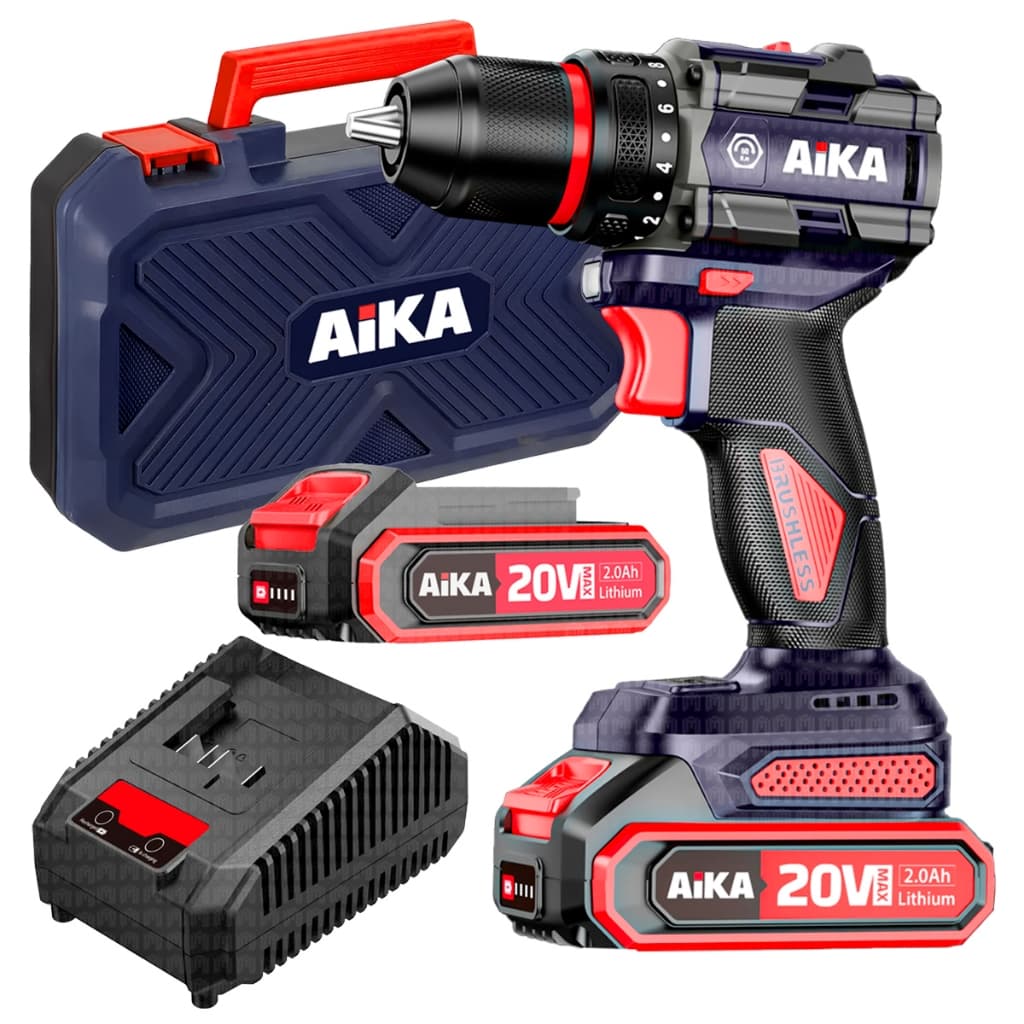 Parafusadeira Furadeira Impacto Profissional A Bateria 20v 2.0ah 60 n.m Aika