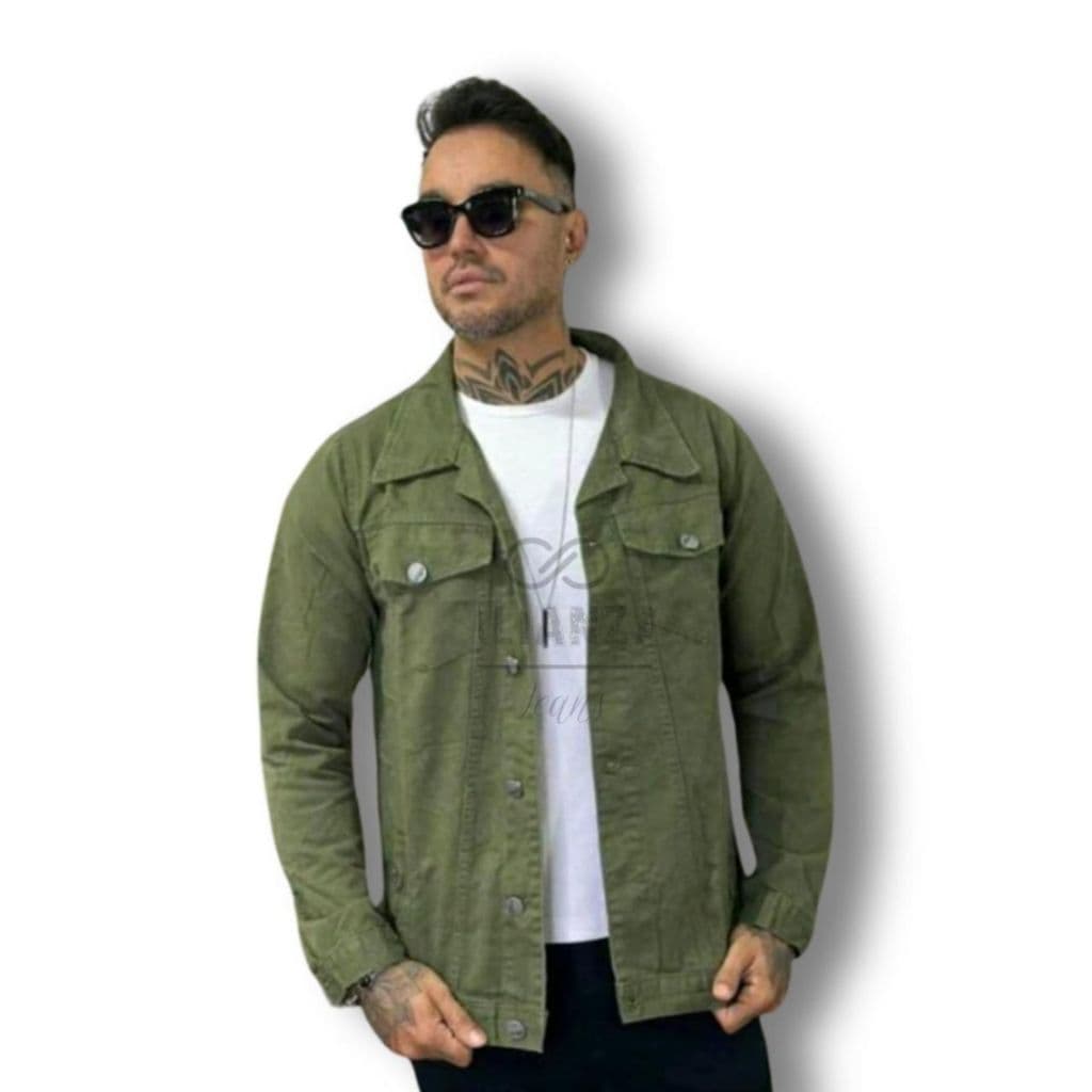 Jaqueta Jeans Masculina Azu Destroyer, Rasgada No Estilo
