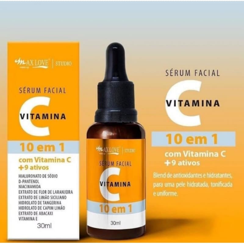 SÉRUM FACIAL MAX LOVE VITAMINA C PURA PARA O ROSTO