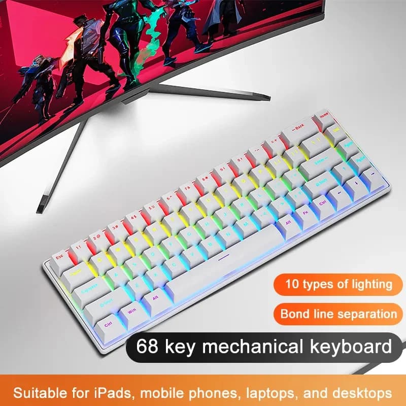 SKYLION-K68 Teclado Mecânico com Fio 60% SWITCH BLUE