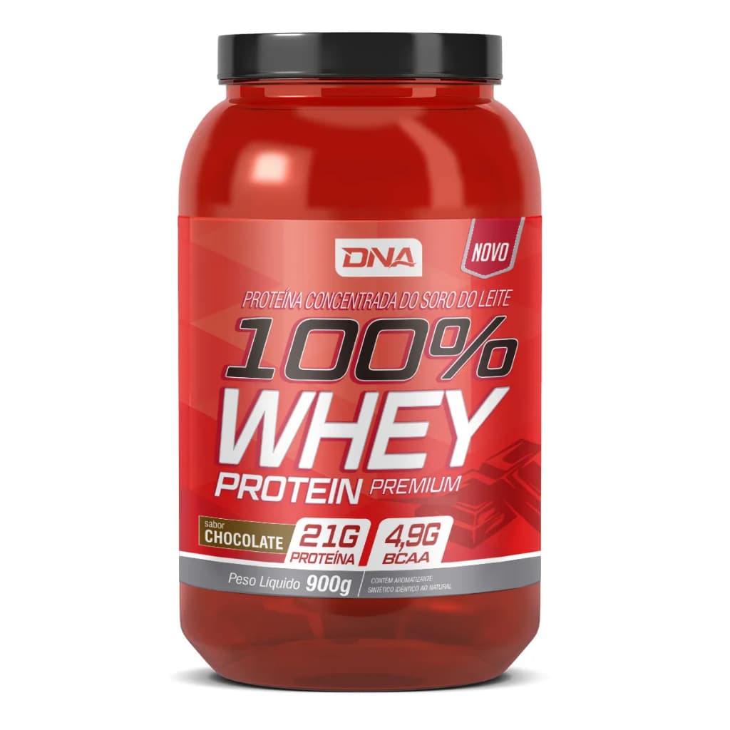 100% Whey Protein 908g Sabor Chocolate - Dna Suplementos