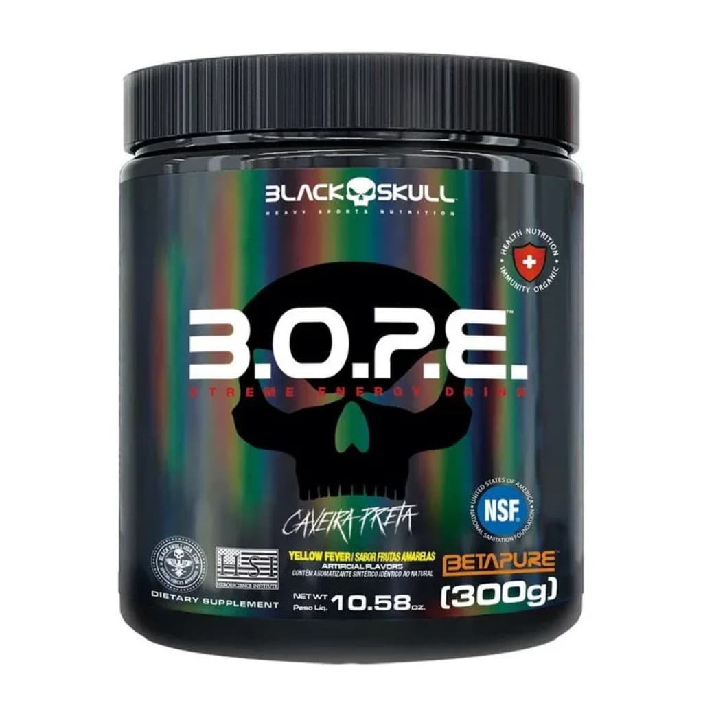 B.O.P.E. Pré Treino Frutas Amarelas 300g Black Skull