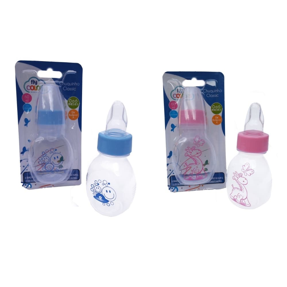 Mamadeira Chuquinha Classic 60ml Bebê – Bico de Silicone Macio Anticólica Livre de BPA