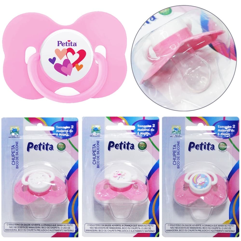 Chupetas Borboleta Bico de Silicone Anatômico - Chupetas Menino Menina TAM 2 + 6M