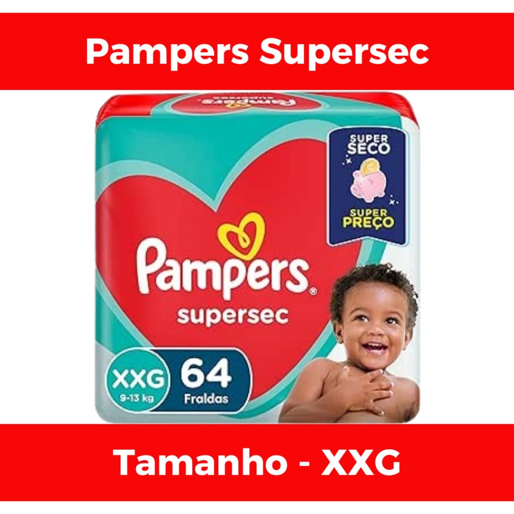 Fralda Descartável Promoção - Pampers Supersec Jumbo - Pacotão - Tamanho XXG 64
