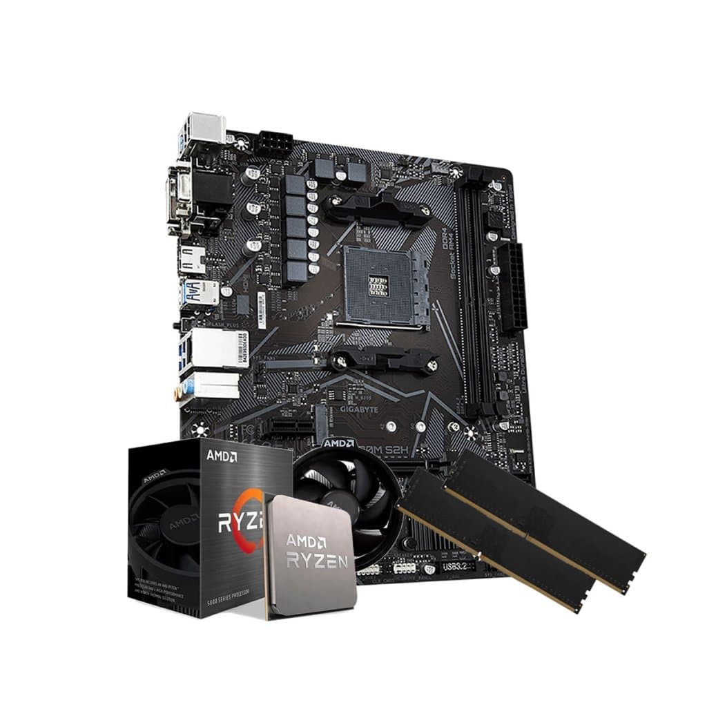 KIT UPGRADE AMD RYZEN 5 5600GT, A520M DDR4, MEMORIA RAM DDR4, MONTADO E BIOS ATUALIZADA