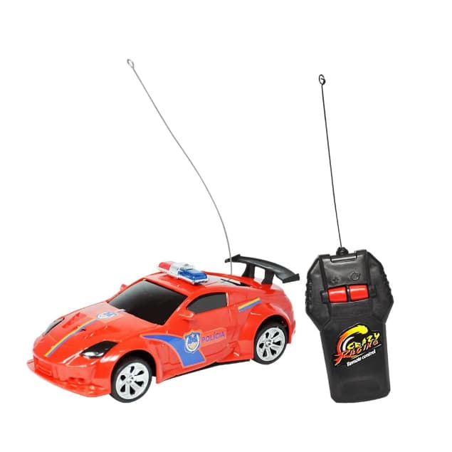 Carrinho Controle Remoto Polícia 2 Funções 16cm - DM Toys