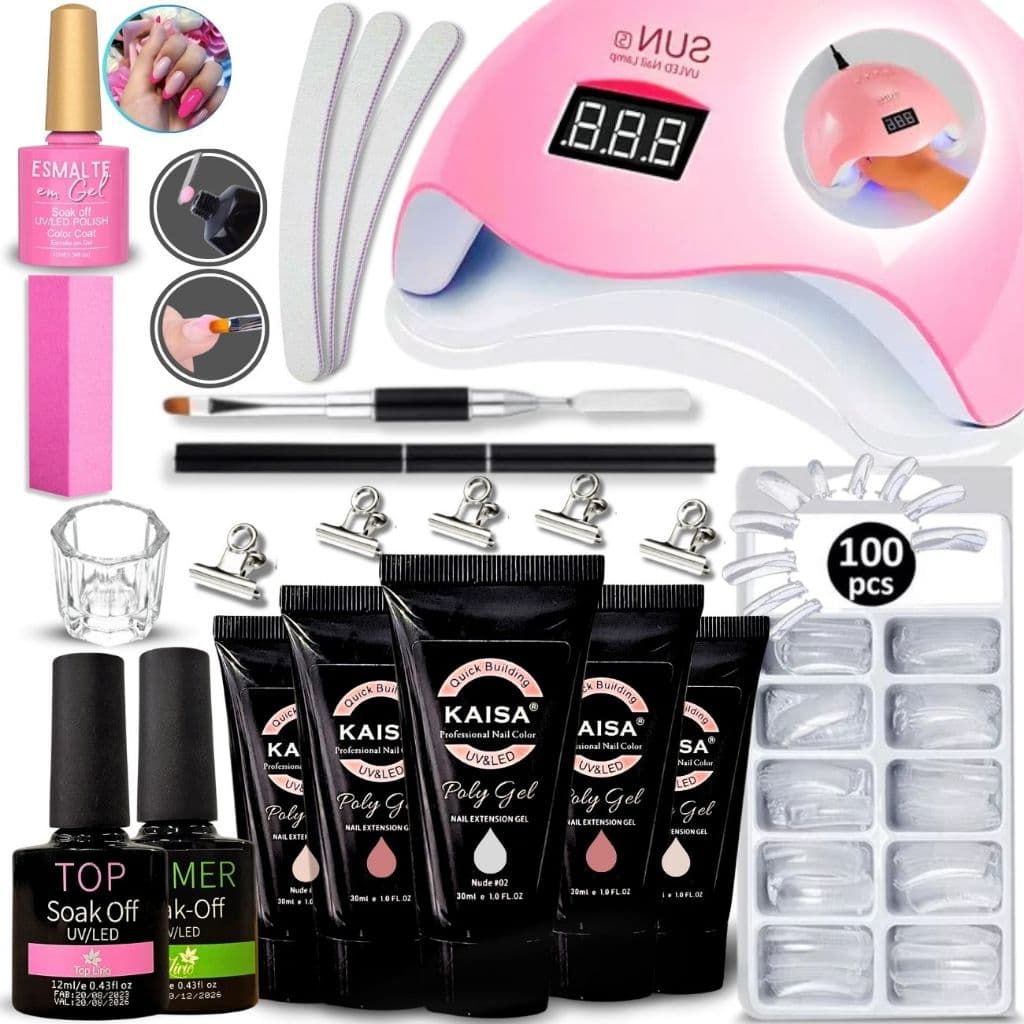 Kit de Unha Polygel Poligel Alongamento de Unhas Super Completo Qualidade Premium - Envio Imediato