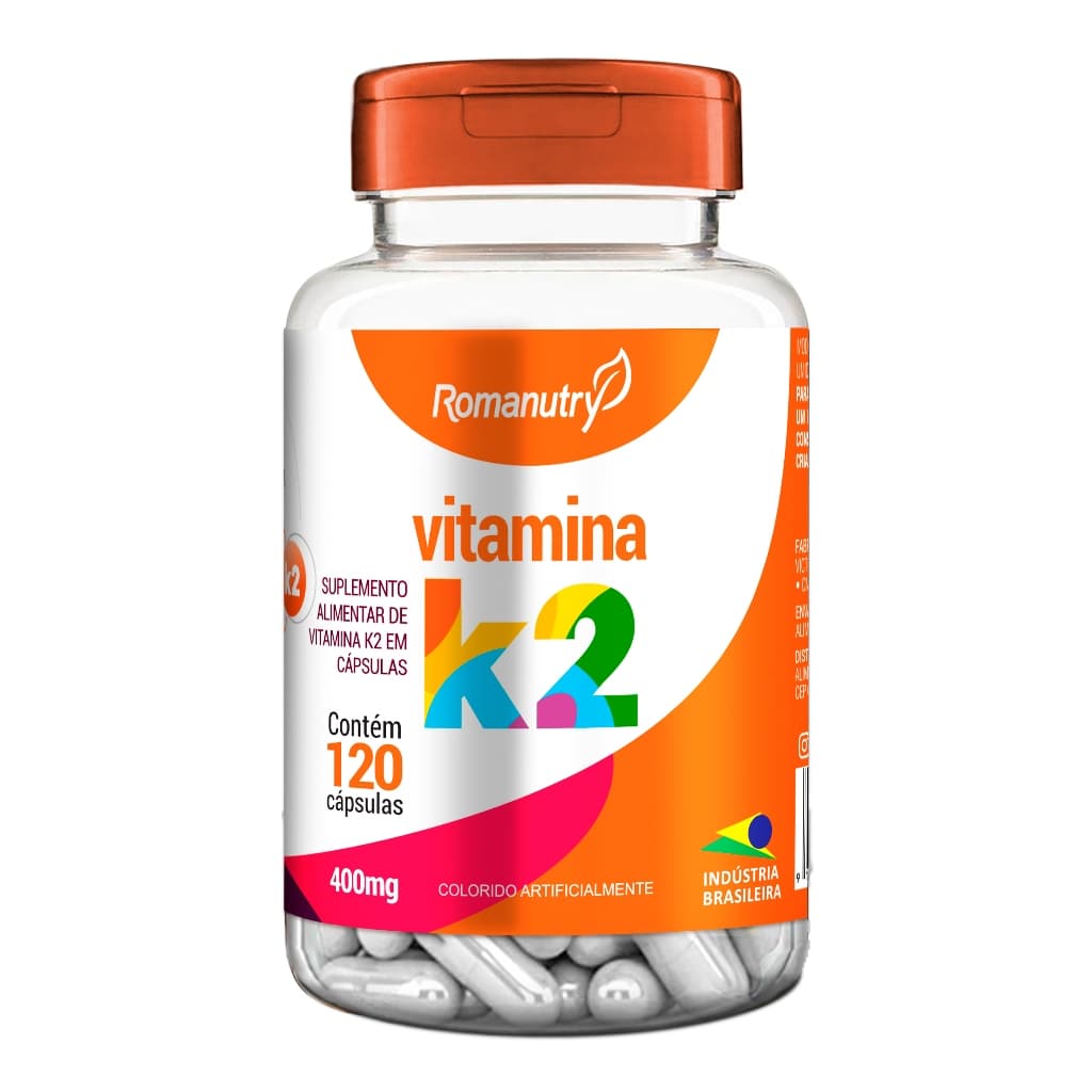 Vitamina K2 com 120 Cápsulas de 400mg, Suplemento alimentar, envio rápido.