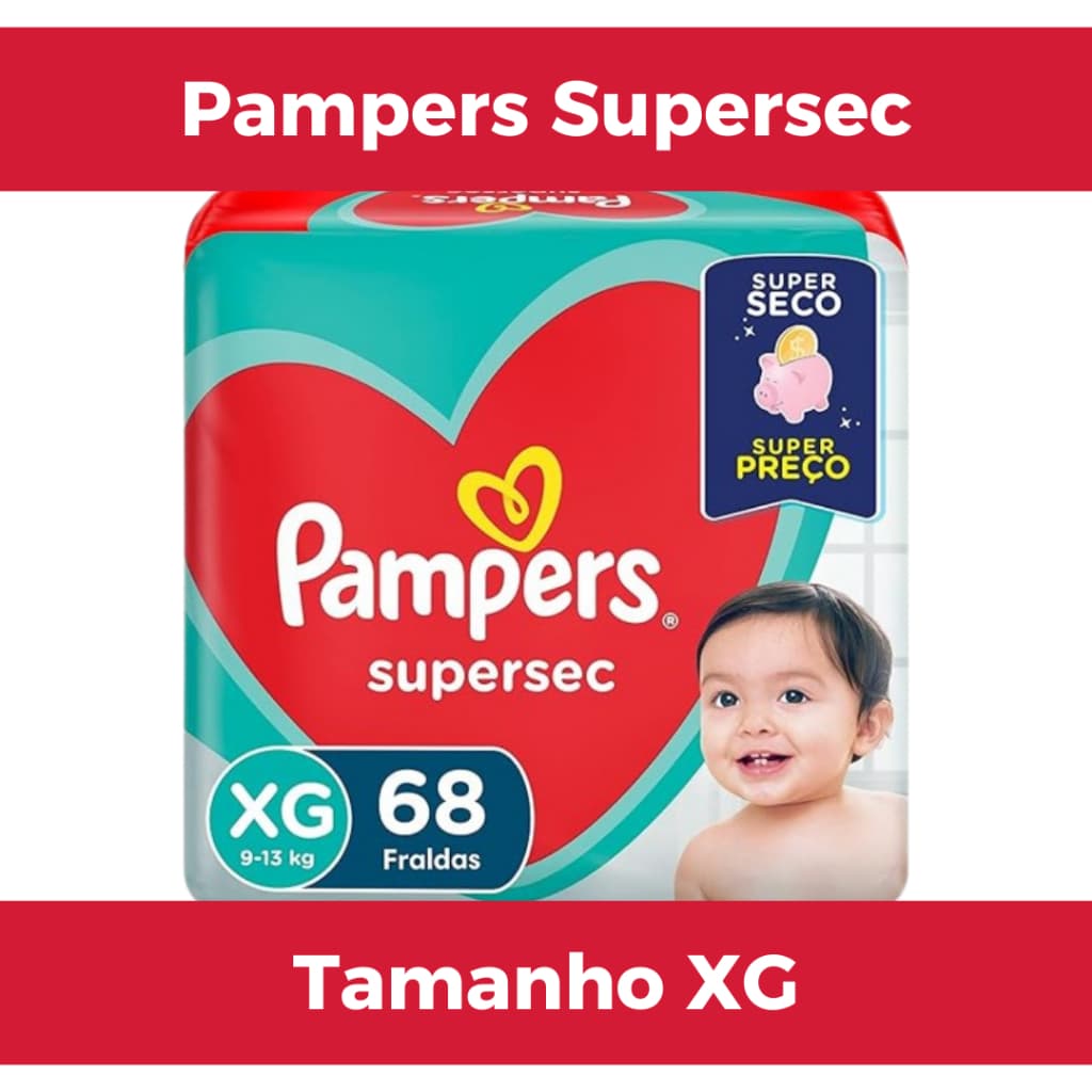 Fralda Descartável Promoção - Pampers Supersec - Tamanho XG - 70 Unidades