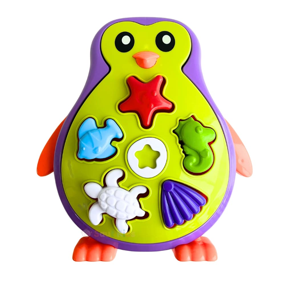 Brinquedo Infantil Didático Com Blocos De Encaixar Pinguim Educativo Bebês +12 Meses Brinquedos Com 7 Peças Grandes Para Crianças Bebes +1 Ano Menino Menina  Frosty Presente Divertido Colorido