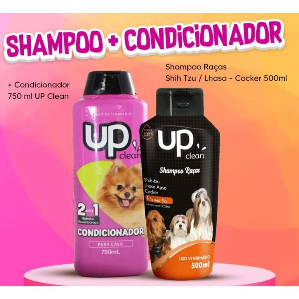 Kit banho Shampoo Para Cachorro pet Shampoo para cães Shih Tzu / Lhasa - Cocker + Condicionador UP Clean