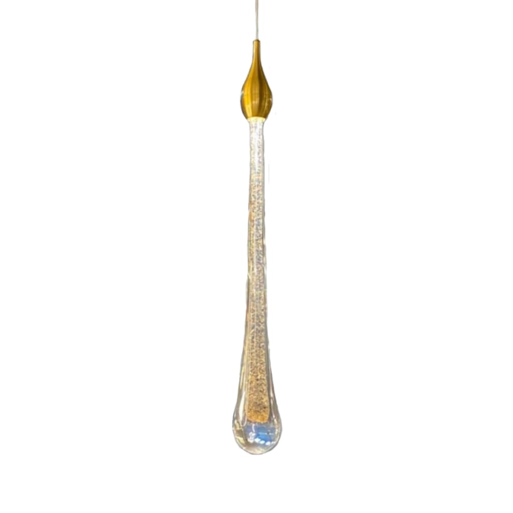 Luminária Pendente Gota Led Dourado Luminária Cristal Bolhas Quarto Sala Banheiro Lavabo Escritório