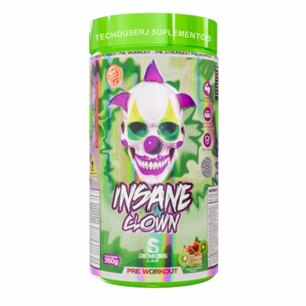 Pré-Treino Insane Clown 350g Suplemento Demons Lab Sabor Morango com kiwi