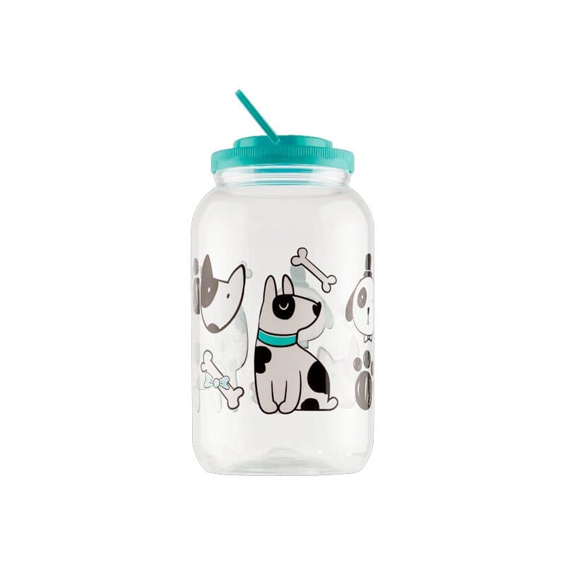 Pote Ração Armazenador 3,6L Porta Guarda Ração Com Alça Para Cachorro Dispenser Pet Com Tampa Portátil Rosa Ou AZul