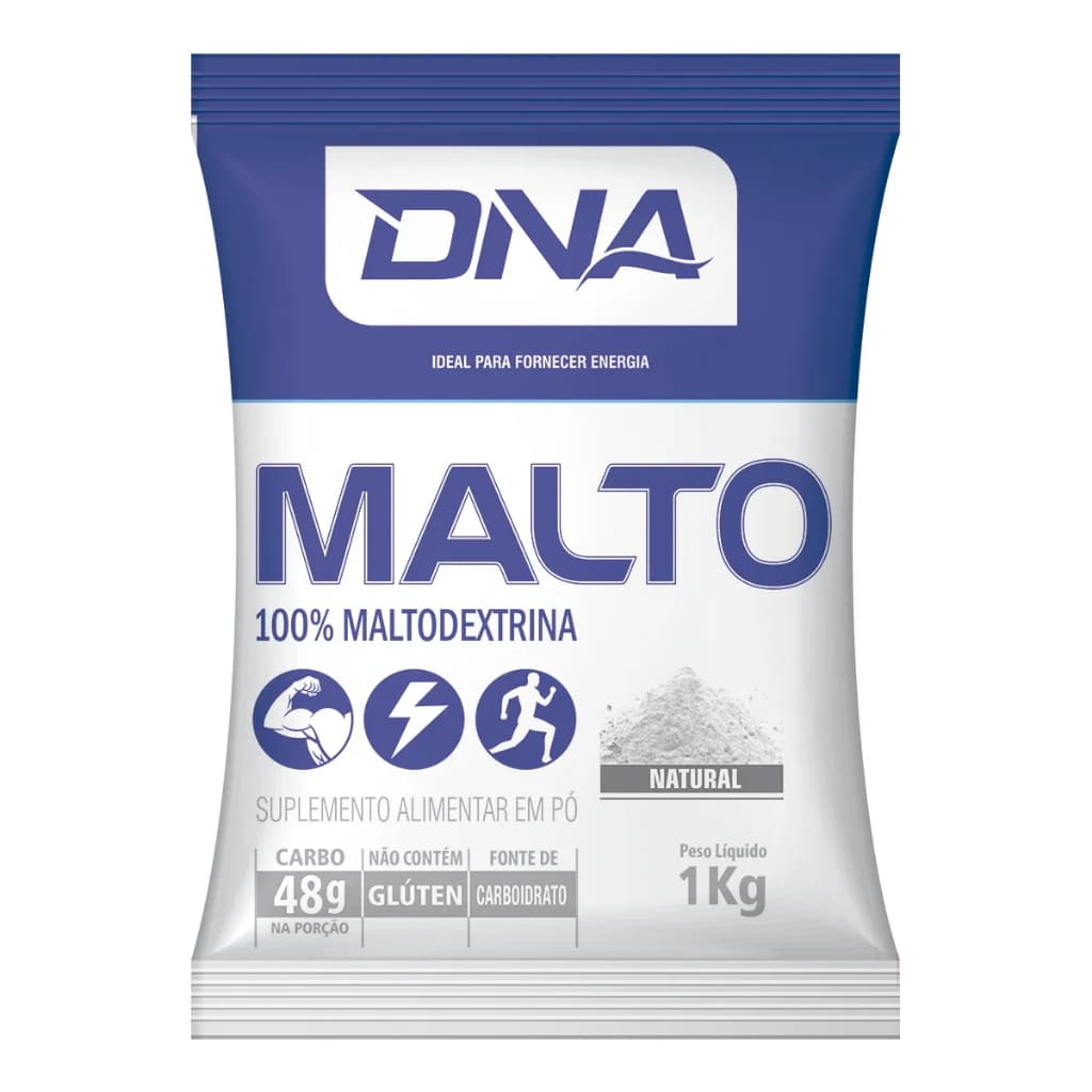 Malto Dextrina Rápida Absorção Pré Treino 1kg Sabor Natural - Dna Suplementos