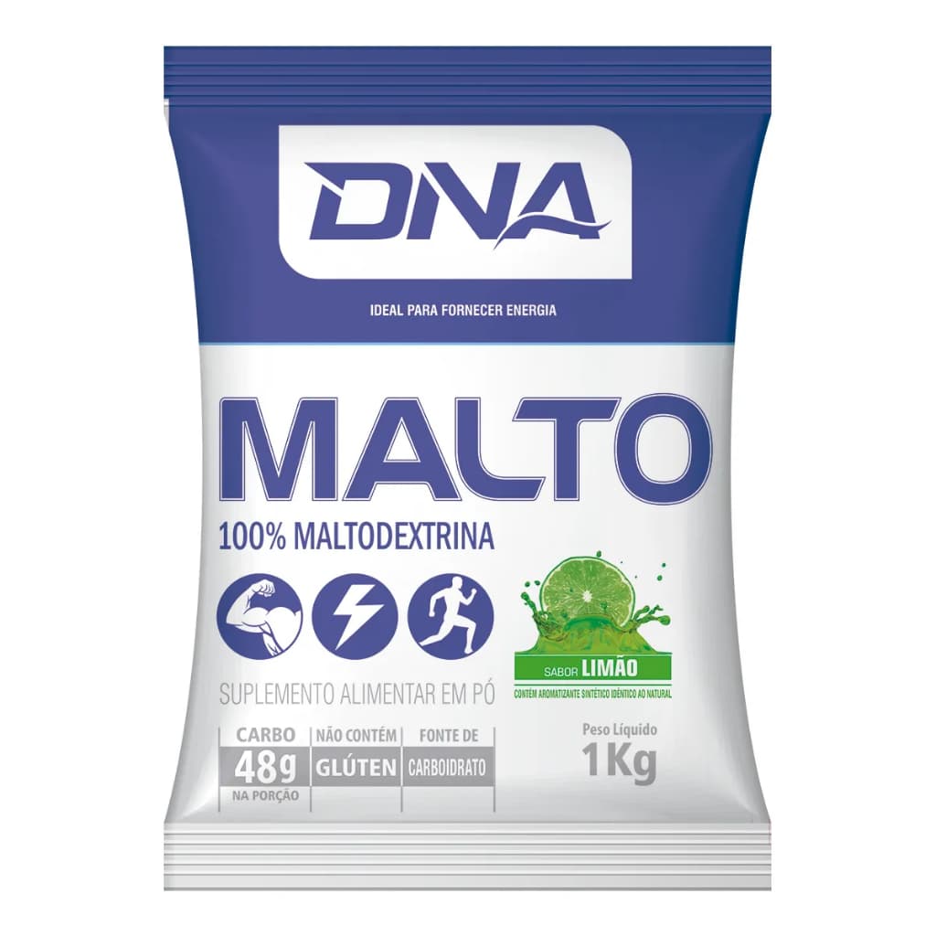 Malto Dextrina Rápida Absorção Pré Treino 1kg Sabor Limão - Dna Suplementos