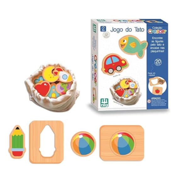 Brinquedo Educativo Interativo Jogo Do Tato Com Peças De Madeira Para Encaixar Nig Brinquedos