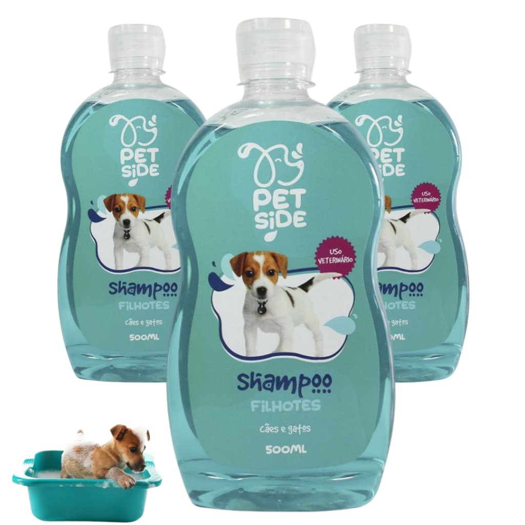Kit 3 Shampoos para filhotes - Cães e gatos