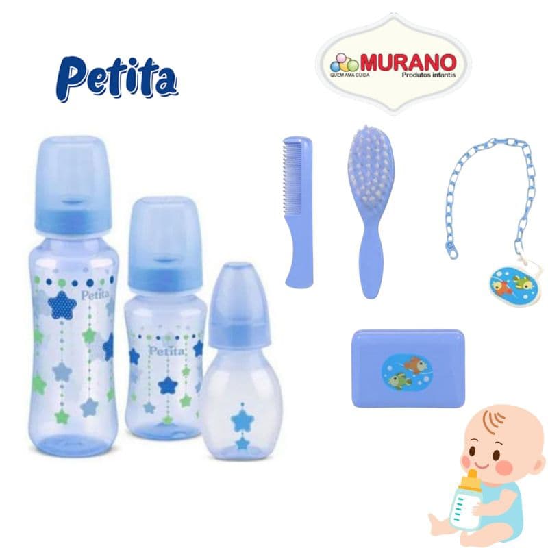 Kit com 3 Mamadeiras e Pentes Para Bebês